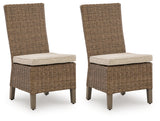 Laguna Heights Beige Outdoor Side Chair with Cushion (Set of 2) - Ornate Home