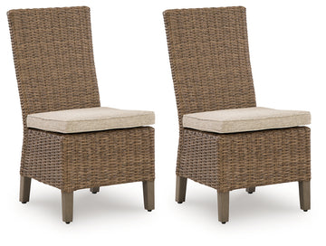 Laguna Heights Beige Outdoor Side Chair with Cushion (Set of 2) - Ornate Home