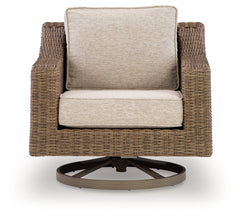 Laguna Heights Beige Outdoor Swivel Lounge with Cushion - Ornate Home