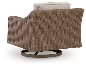 Laguna Heights Beige Outdoor Swivel Lounge with Cushion - Ornate Home