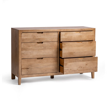 Laguna Natural Maple 6 Drawer Dresser - Ornate Home