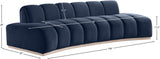 Laguna Navy/Natural 106" Velvet Upholstered Sofa - Ornate Home
