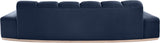 Laguna Navy/Natural 106" Velvet Upholstered Sofa - Ornate Home