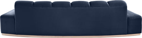 Laguna Navy/Natural 106" Velvet Upholstered Sofa - Ornate Home