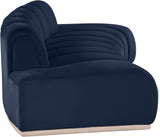 Laguna Navy/Natural 106" Velvet Upholstered Sofa - Ornate Home