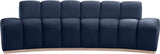 Laguna Navy/Natural 106" Velvet Upholstered Sofa - Ornate Home