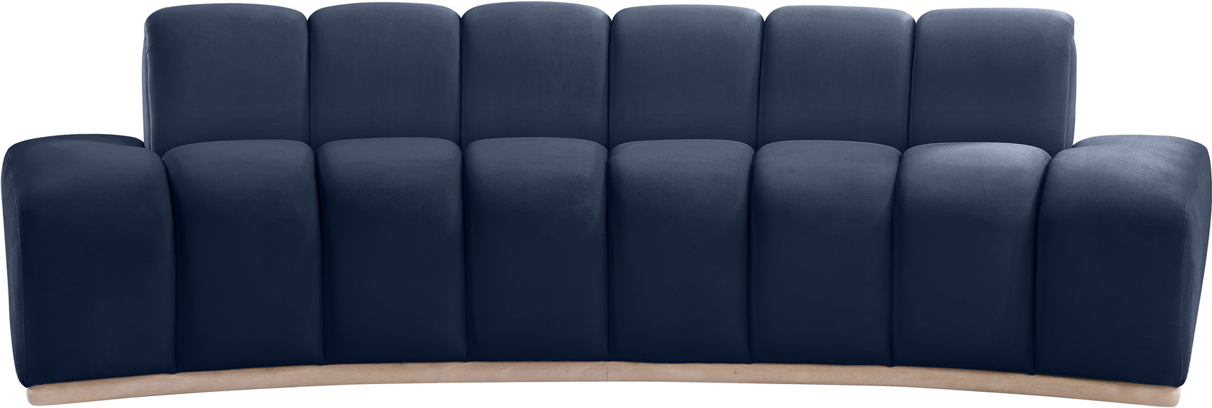 Laguna Navy/Natural 106" Velvet Upholstered Sofa - Ornate Home