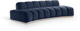 Laguna Navy/Natural 106" Velvet Upholstered Sofa - Ornate Home
