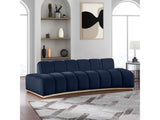Laguna Navy/Natural 106" Velvet Upholstered Sofa - Ornate Home