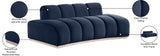 Laguna Navy/Natural 78.5" Velvet Upholstered Loveseat - Ornate Home