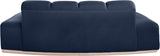 Laguna Navy/Natural 78.5" Velvet Upholstered Loveseat - Ornate Home
