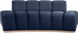 Laguna Navy/Natural 78.5" Velvet Upholstered Loveseat - Ornate Home