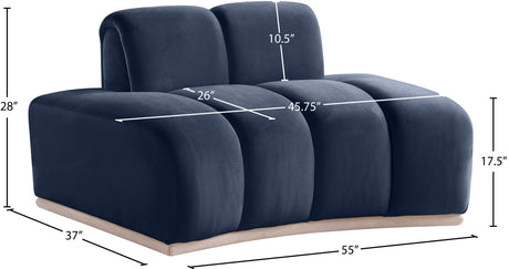 Laguna Navy/Natural Upholstered Chair - Ornate Home