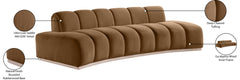 Laguna Saddle/Natural 106" Velvet Upholstered Sofa - Ornate Home
