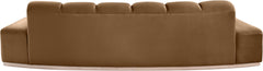 Laguna Saddle/Natural 106" Velvet Upholstered Sofa - Ornate Home