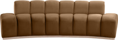 Laguna Saddle/Natural 106" Velvet Upholstered Sofa - Ornate Home