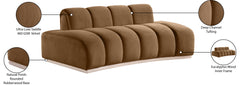 Laguna Saddle/Natural 78.5" Velvet Upholstered Loveseat - Ornate Home