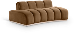 Laguna Saddle/Natural 78.5" Velvet Upholstered Loveseat - Ornate Home