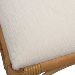 Laguna White Fabric Rattan Bench - Ornate Home