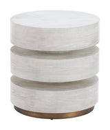 Laha Oak White Side Table - Ornate Home