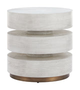 Laha Oak White Side Table - Ornate Home
