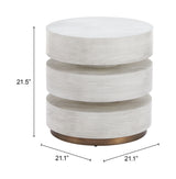 Laha Oak White Side Table - Ornate Home