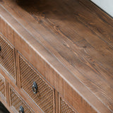 Lahey Mission Brown Solid Wood 11 Dwr Rectangle Console Table - Ornate Home