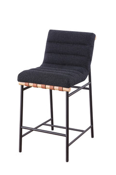 Lahni Black 18"W Boucle Fabric Counter Height Chair - Ornate Home