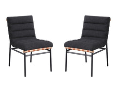 Lahni Black 19"W Boucle Fabric Dining Chair (Set of 2) - Ornate Home