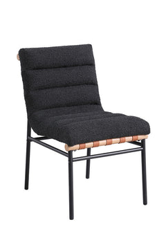 Lahni Black 19"W Boucle Fabric Dining Chair (Set of 2) - Ornate Home