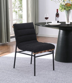 Lahni Black 19"W Boucle Fabric Dining Chair (Set of 2) - Ornate Home