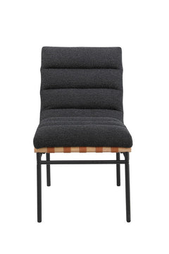 Lahni Black 19"W Boucle Fabric Dining Chair (Set of 2) - Ornate Home