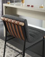 Lahni Dark Gray 18"W Boucle Fabric Counter Height Stool (Set of 4) - Ornate Home