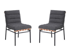 Lahni Dark Gray 19"W Boucle Fabric Dining Chair (Set of 2) - Ornate Home