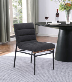 Lahni Dark Gray 19"W Boucle Fabric Dining Chair (Set of 2) - Ornate Home