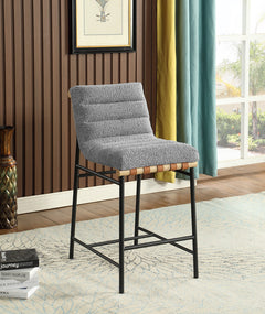 Lahni Gray 18"W Boucle Fabric Counter Height Chair - Ornate Home