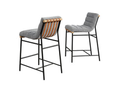 Lahni Gray 18"W Boucle Fabric Counter Height Stool (Set of 2) - Ornate Home