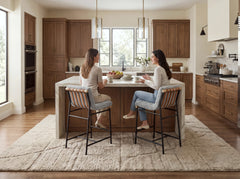Lahni Gray 18"W Boucle Fabric Counter Height Stool (Set of 2) - Ornate Home