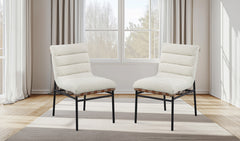 Lahni White 19"W Boucle Fabric Dining Chair (Set of 2) - Ornate Home