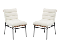 Lahni White 19"W Boucle Fabric Dining Chair (Set of 2) - Ornate Home