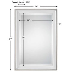 Lahvahn White/Silver Mirror - Ornate Home