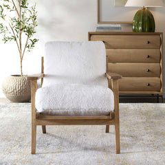 Laid Back White Sheepskin Accent Chair - Ornate Home
