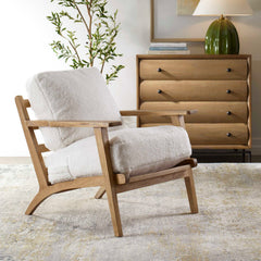 Laid Back White Sheepskin Accent Chair - Ornate Home