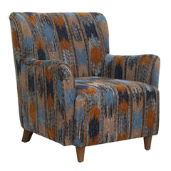 Lainey Blue/Brown/Orange Upholstered Ikat Armchair - Ornate Home