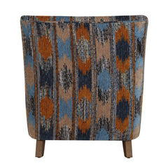 Lainey Blue/Brown/Orange Upholstered Ikat Armchair - Ornate Home