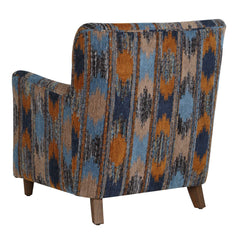 Lainey Blue/Brown/Orange Upholstered Ikat Armchair - Ornate Home