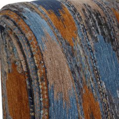 Lainey Blue/Brown/Orange Upholstered Ikat Armchair - Ornate Home
