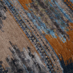 Lainey Blue/Brown/Orange Upholstered Ikat Armchair - Ornate Home