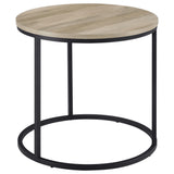Lainey Distressed Pine Round Occasional Side End Table - Ornate Home