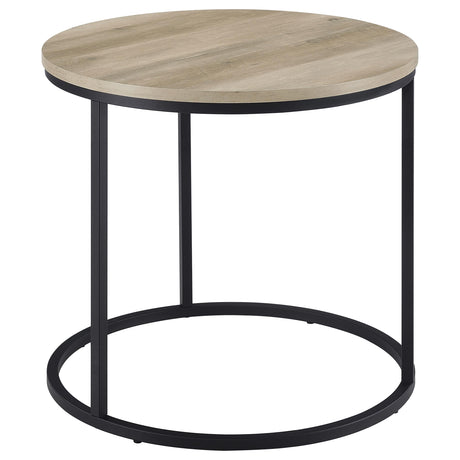 Lainey Distressed Pine Round Occasional Side End Table - Ornate Home
